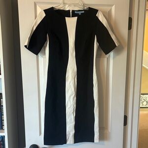 ANTONIO MELANI Black and White Long Sleeve Dress